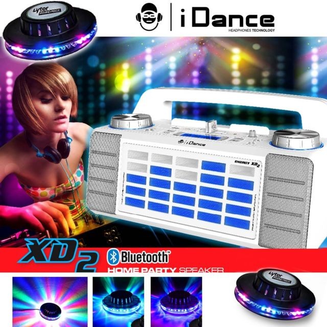 Idance - Enceinte IDANCE XD2 50W à LEDs bleu AUX/FM/USB/FADER/MIXER/BT + 2 ROUNDMAGIC - Packs soirée