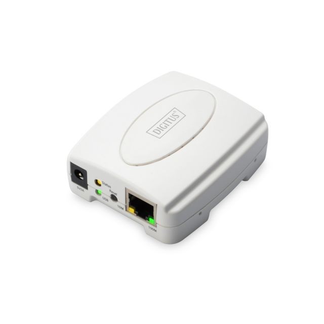 Digitus - Digitus DN-13003-2 serveur d'impression Ethernet LAN Blanc - Serveur d'impression