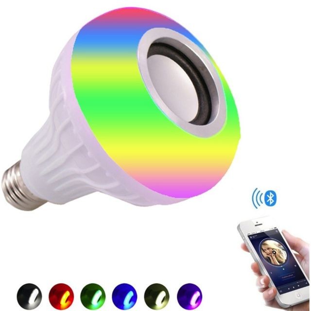 Generic - 12W LED sans fil Blueteeth musique ampoule RGB E26 lampe Bulit-in Audios haut-parleur - blanc - Lampe sans fils