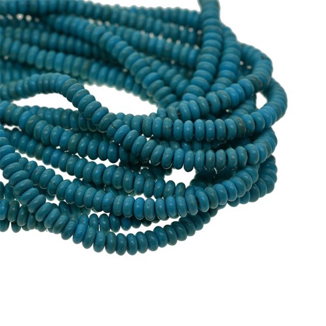 marque generique 1 rangée de perles d'espacement lâches de pierres précieuses naturelles pour la fabrication de bijoux, bleu 2x4mm