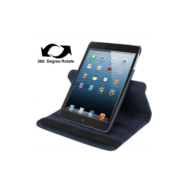 Wewoo - Smart Cover bleu foncé pour iPad mini 1/2/3 360 degrés rotation étui en cuir avec support Wewoo  - Smart cover ipad mini
