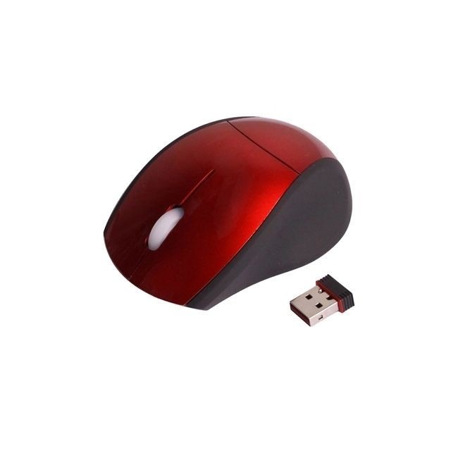 Wewoo - Souris sans fil rouge Mini optique sans 2,4 GHz avec mini récepteur USB, Plug and Play, distance de travail 10 mètres - Souris Rouge