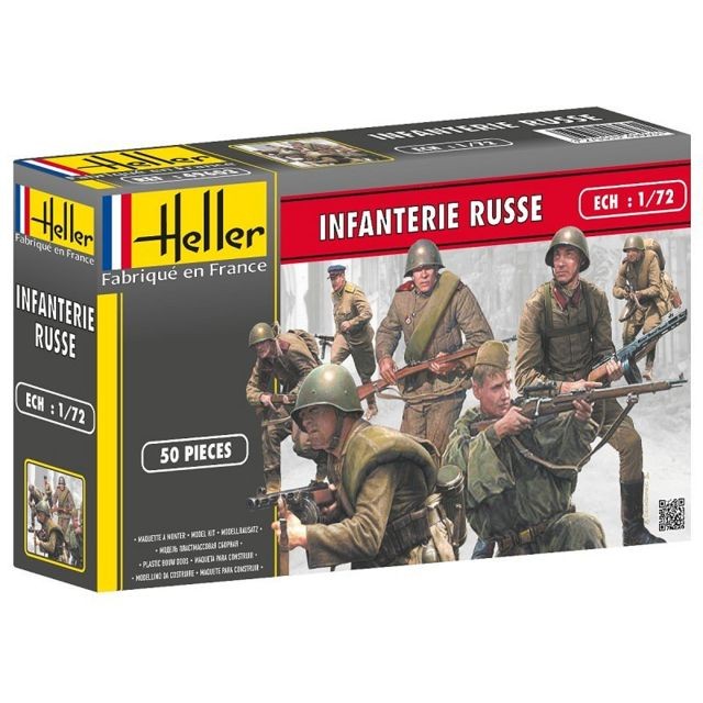 Heller - Figurines 2ème Guerre Mondiale : Infanterie russe Heller  - Cadeau pour bébé - 1 an Jeux & Jouets