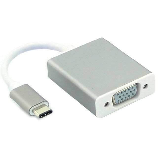 Convertisseur Audio et Vidéo  CABLING  Adaptateur USB C vers VGA pour Apple Le nouveau MacBook , Google Le nouveau Chromebook Pixel et d'Autres ordinateurs portables avec USB C - Blanc