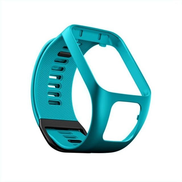 Montre connectée Generic Bracelet de rechange en Silicone compatible pour TomTom Runner 3 Cardio + Music Bleu vert