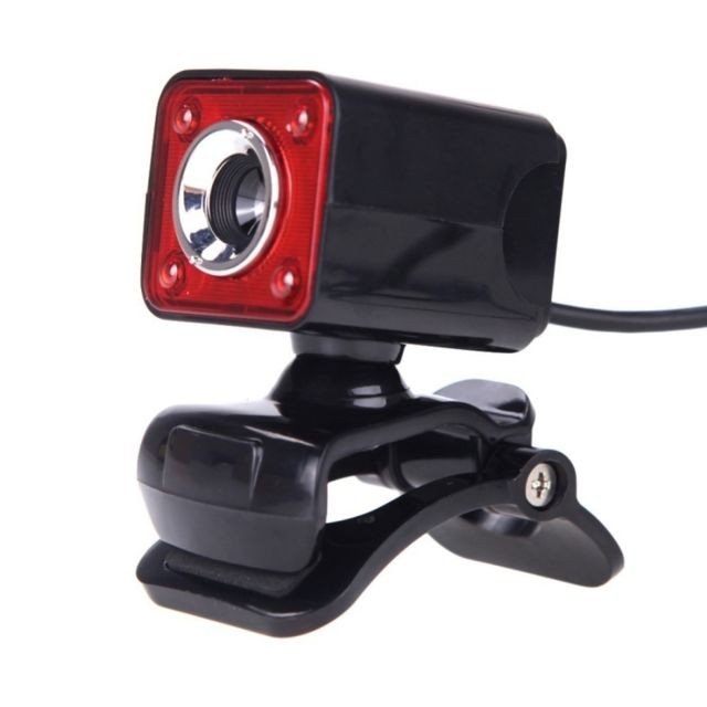 Wewoo - Webcam pour Ordinateur De Bureau Skype PC Portable, Longueur du Câble: 1.4m 360 Degrés Rotatif 12MP HD Fil USB Caméra avec Microphone et 4 LED Lumières Wewoo  - Camera webcam