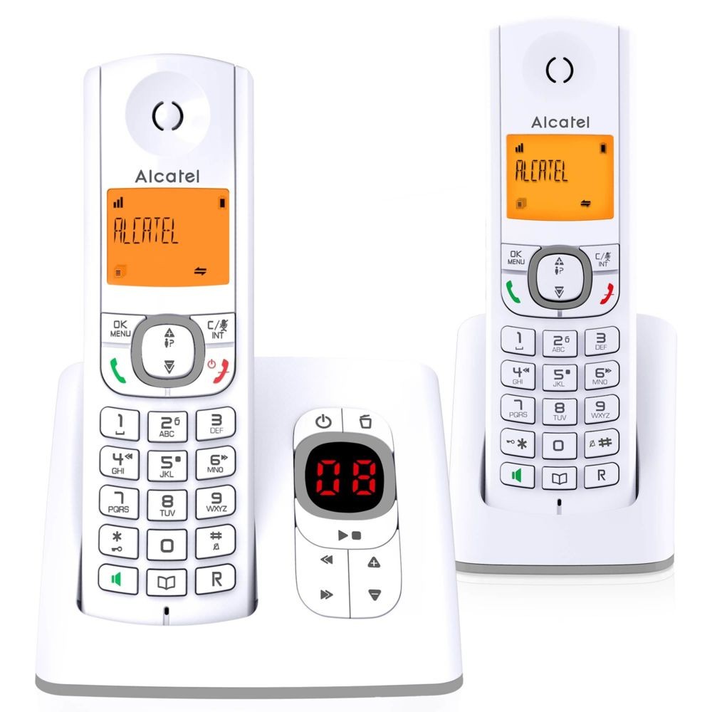 Téléphone fixe-répondeur Alcatel alcatel - téléphone sans fil duo dect gris avec répondeur - f530voice duo gris