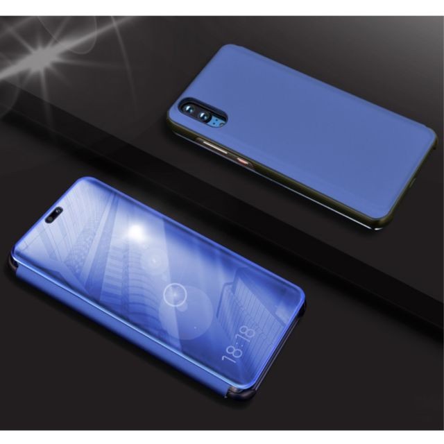marque generique - Etui en PU  la fenêtre d'affichage surface miroir bleu pour Huawei P20 Pro marque generique - Autres accessoires smartphone marque generique