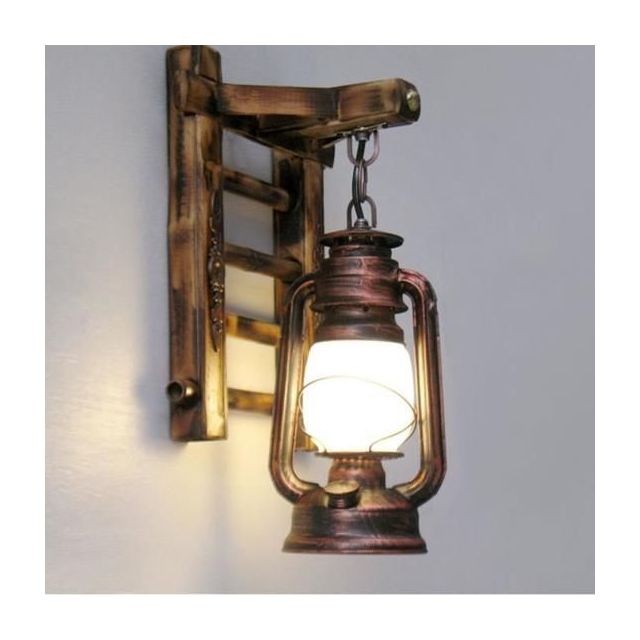 Stoex - Applique Murale Vintage Lampe Industrielle Fer Metal Bambou Lampe extérieur Mur de feu éclairage Stoex  - Luminaires Rouille