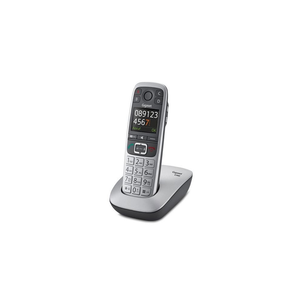 Téléphone fixe sans fil Gigaset Téléphone fixe sans fil sans répondeur - E560 - Solo Argent