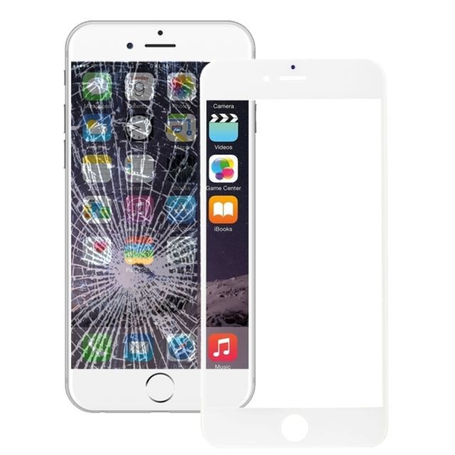 Autres accessoires smartphone Wewoo Vitre blanc pour iPhone 6 Plus Lentille extérieure en verre avec cadre avant pièce détachée écran LCD et OCA Optically Clear Adhesive