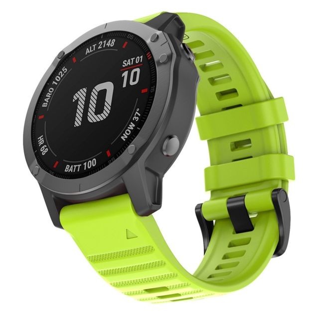 Wewoo - Bracelet pour montre connectée Garmin Fenix 6X 26mm Silicone Smart Watch de remplacement Vert Wewoo  - Montre aventure Garmin Montre et bracelet connectés