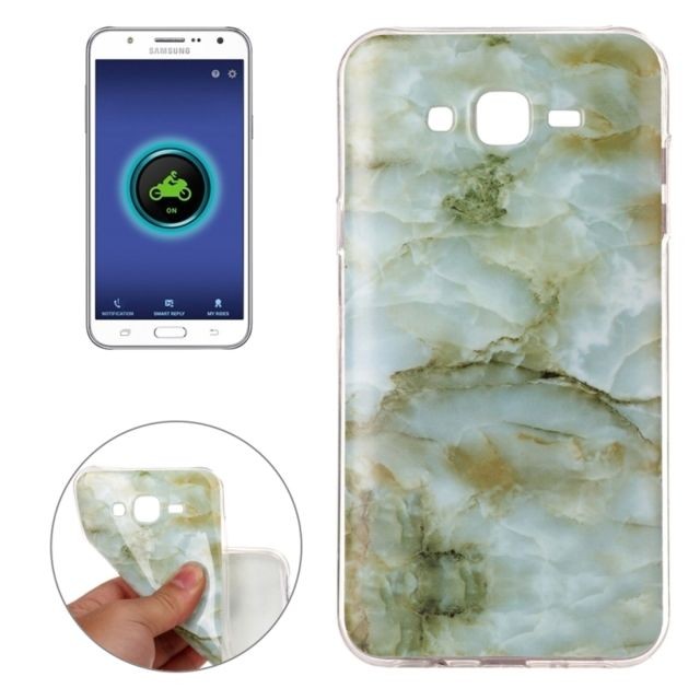 Coque, étui smartphone Wewoo Coque vert pour Samsung Galaxy J7 / J700 Motif Marbling Soft TPU Housse de protection arrière