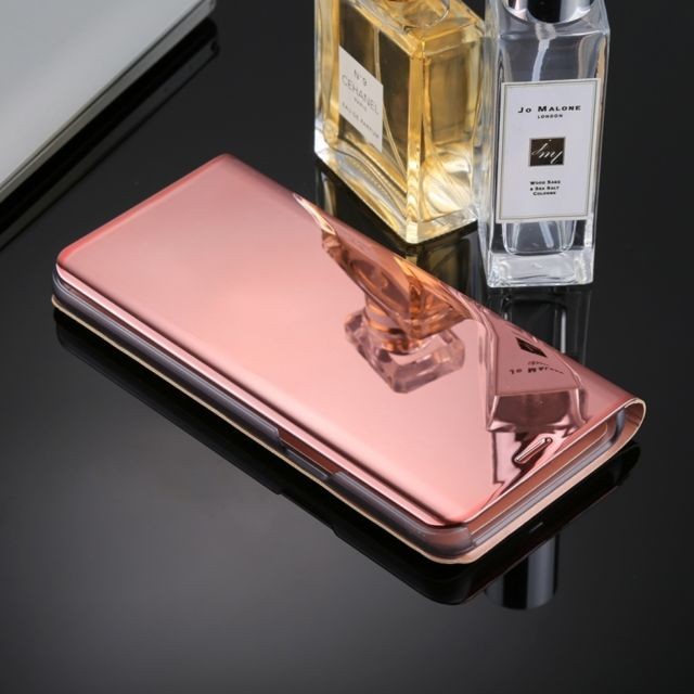 Coque, étui smartphone Housse Étui or rose pour Samsung Galaxy S9 + PU galvanoplastie miroir horizontal en cuir avec support