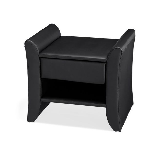 Meubler Design - Table de chevet NOVA - Table de nuit - Design - Noir - Chevet Design