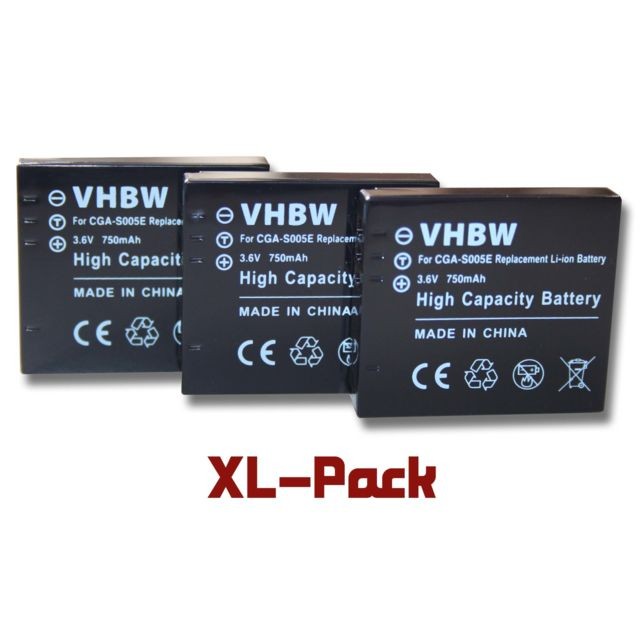 Vhbw - vhbw set de 3 batteries 750mAh pour appareil photo Panasonic Lumix DMC-FX150, DMC-LX1, DMC-LX2, DMC-LX3 Vhbw  - Accessoires et consommables