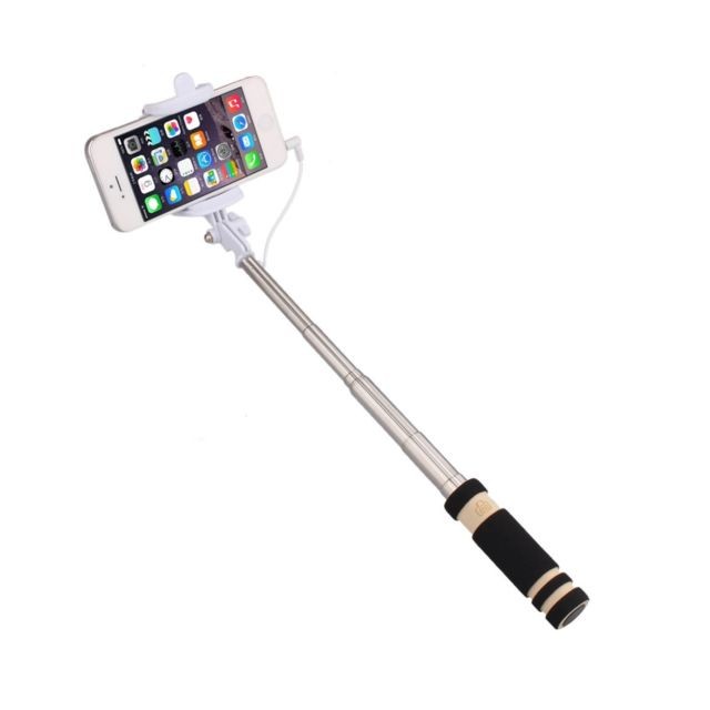 marque generique - Mini Perche Selfie pour WIKO Highway Smartphone avec Cable Jack Selfie Stick Android IOS Reglable Bouton Photo (NOIR) marque generique - Marchand Shot case