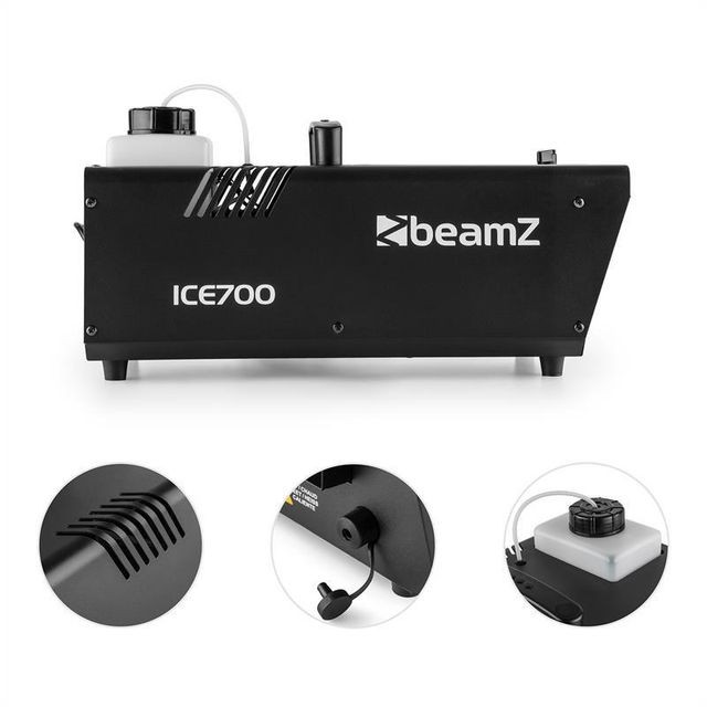 Machines à brouillard BeamZ ICE700 Machine à fumée 700W réservoir 1,2l télécommande - noir Beamz