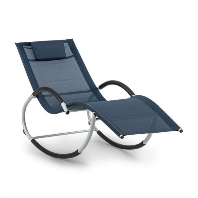 Blumfeldt - Blumfeldt Westwood Rocking Chair Fauteuil à bascule cadre aluminium bleu - Chaises de jardin
