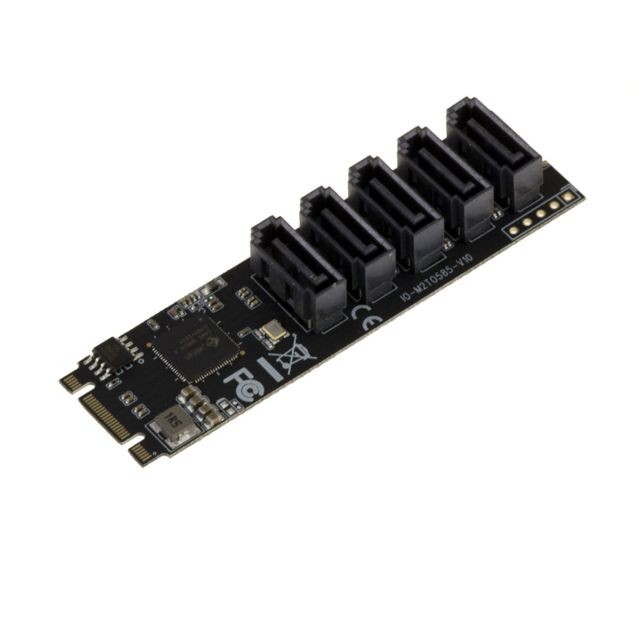 Kalea-Informatique - Carte M.2. - 5 port SATA 3.0 6Gbps Pour port M2 de type PCIe, clé M ou B+M Pour port M2 de type PCIe, clé M ou B+M - Carte Contrôleur