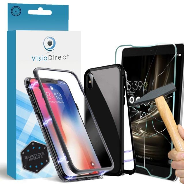 Visiodirect - Film vitre pour Samsung Galaxy A20E 5.8"" + Coque magnétique noir de protection Anti Choc -Visiodirect- Visiodirect  - Accessoire Smartphone