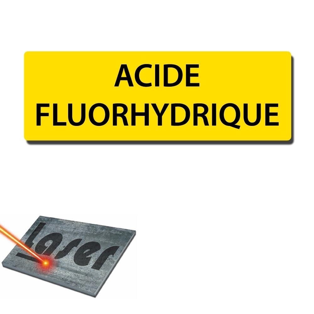 Extincteur & signalétique Mygoodprice Plaque gravée autocollante 30x10 cm ""Acide fluorhydrique"" fond jaune