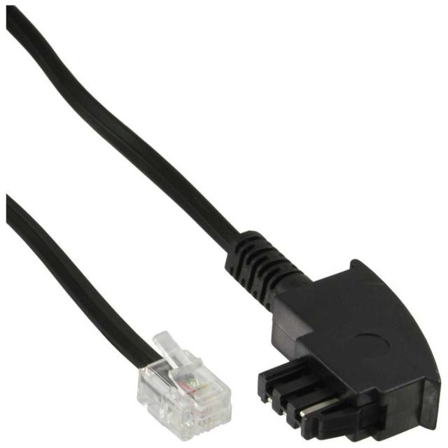 Inline - Câble TAE-F, InLine®, pour importation, TAE-F à 6P4C, 1 m Inline  - Téléphone fixe Inline
