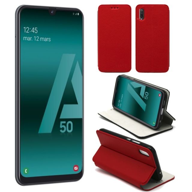 Sacoche, Housse et Sac à dos pour ordinateur portable Xeptio Samsung Galaxy A50 Etui coque rouge pochette Slim