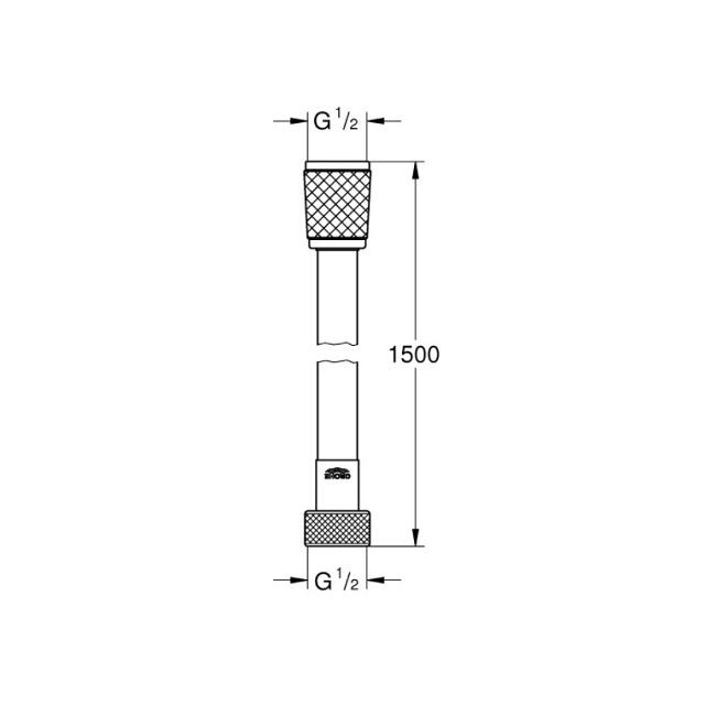 Grohe GROHE Flexible de douche Relexaflex 1250 28150001 - Longueur 1,25 m - Lisse - Résistance a la pression 5 bars - Gris
