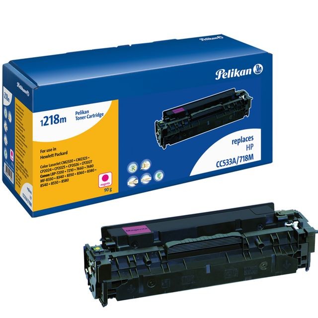 Pelikan - Toner pour HP CP2025 (CC533A) &  CANON (CRG 718) - Magenta - 2800 pages - Pelikan