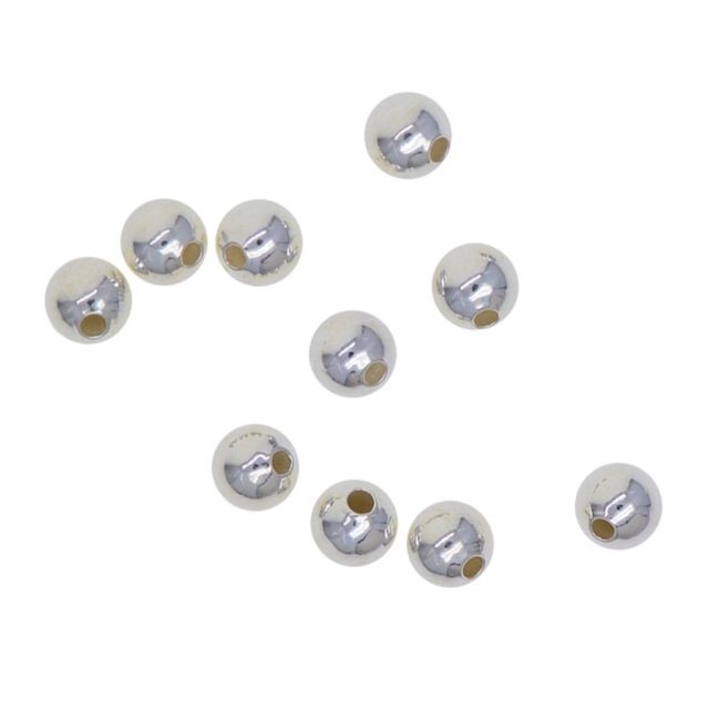 Perles marque generique 10 pièces 925 argent sterling sans soudure entretoise perles en vrac 5mm (1.2mm trou)