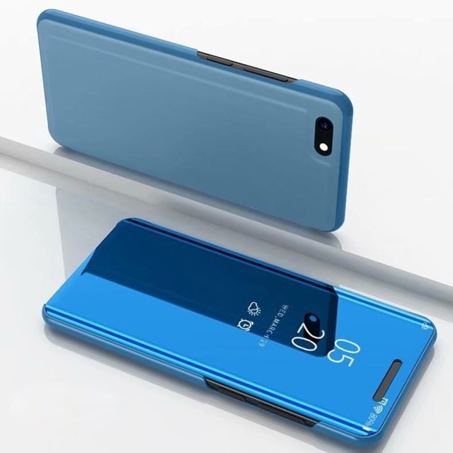 Wewoo - Housse Coque Étui à rabat horizontal en cuir avec miroir de galvanisation pour Xiaomi Redmi Goavec support bleu ciel Wewoo  - Coque, étui smartphone