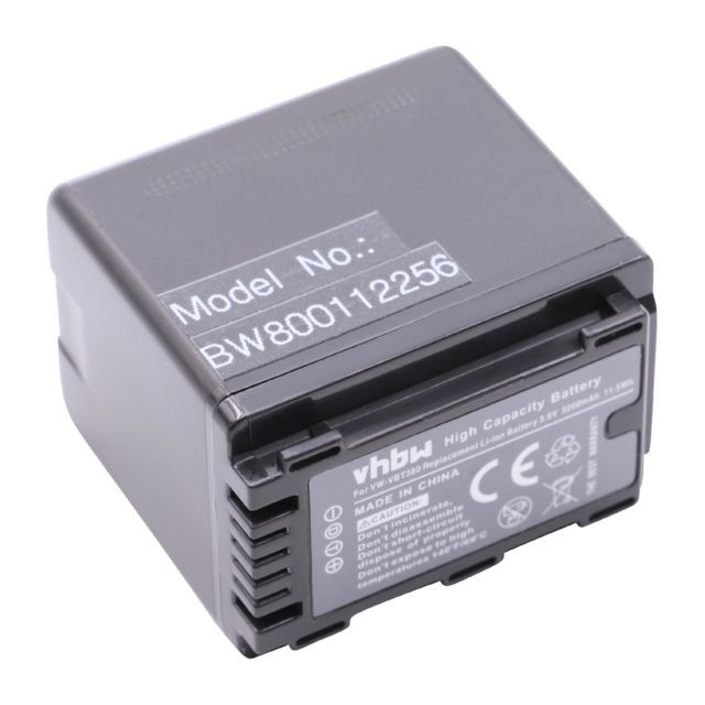 Vhbw - vhbw Li-Ion batterie 3200mAh (3.6V) pour appareil numérique camescope Panasonic HC-V777, HC-VX878, HC-VX989, HC-WX979 remplace VW-VBT380. Vhbw - Accessoire Photo et Vidéo