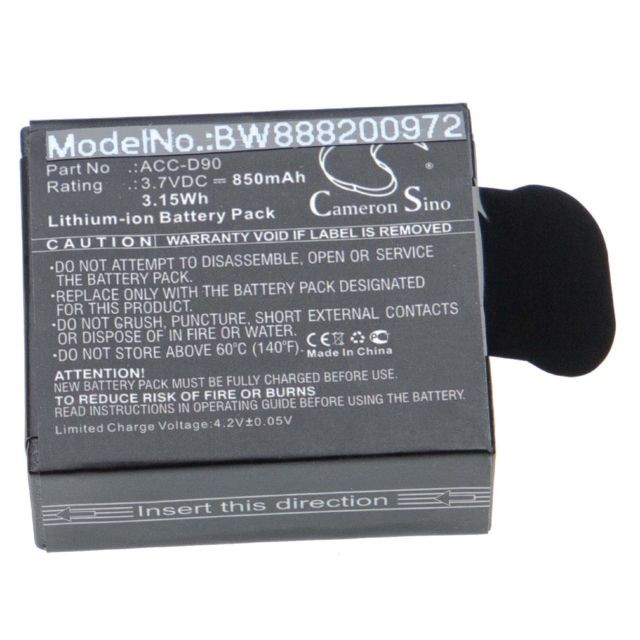 Vhbw - vhbw batterie compatible avec AEE Lyfe S72, Silver, Titan appareil photo DSLR (850mAh, 3.7V, Li-Ion) - Vhbw