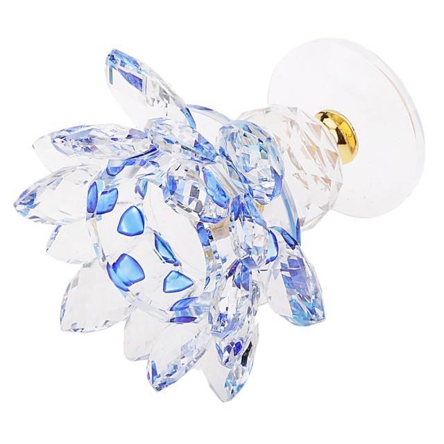 Bougeoirs, chandeliers cristal lotus fleur bougeoir photophore maison feng shui décor bleu