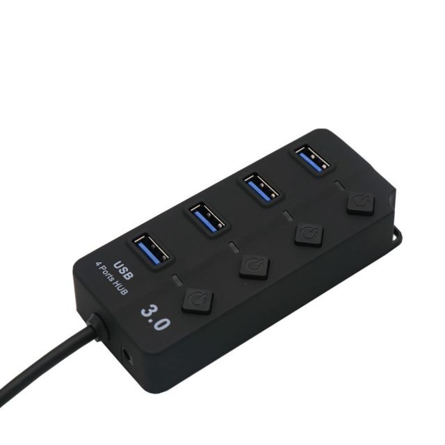 Shot Hub 4 ports USB 3.0 pour PC ASUSPRO avec Alimentation Individuelle Multi-prises Adaptateur Rallonge (NOIR)