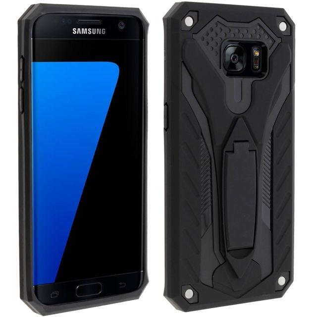 Avizar - Coque Samsung Galaxy S7 Edge Protection Hybride Série Phantom noir Avizar  - Coques samsung s7 edge