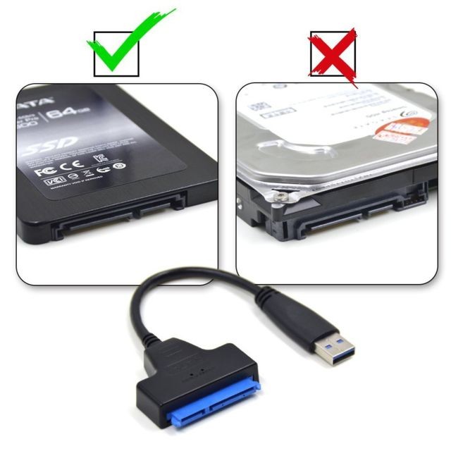 Alpexe - Alpexe USB 3.0 pour Adaptateur de Disque Dur SATA III 2.5"", UASP SATA I II III pour HDD et SSD de 2.5 pouces Alpexe  - Câble USB Usb