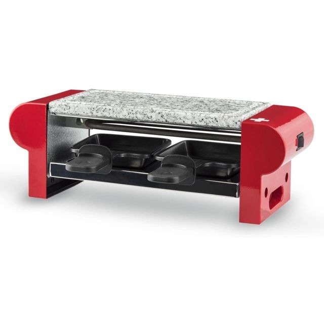 Hkoenig - appareil à Raclette pour 2 personnes 350W noir rouge gris - Raclette, crêpière Hkoenig