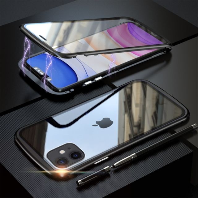 marque generique - Étui de téléphone magnétique transparent en verre pour iPhone11 couverture protectrice marque generique  - Autres accessoires smartphone