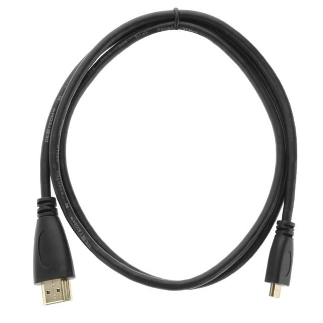 Wewoo - Câble micro HDMI mâle vers HDMI plaqué or, longueur: 1,8 m - Câble HDMI