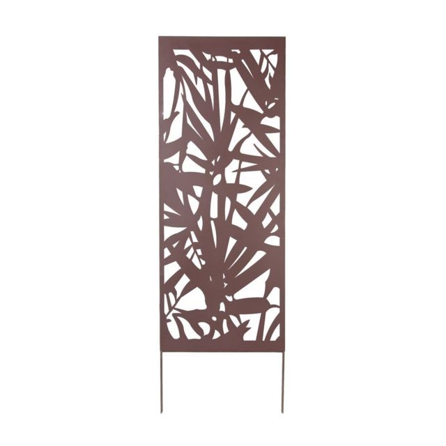 Nortene - Panneau métal avec motifs décoratifs/Feuillage - 0,60 x 1,50 m - Brun - Claustras