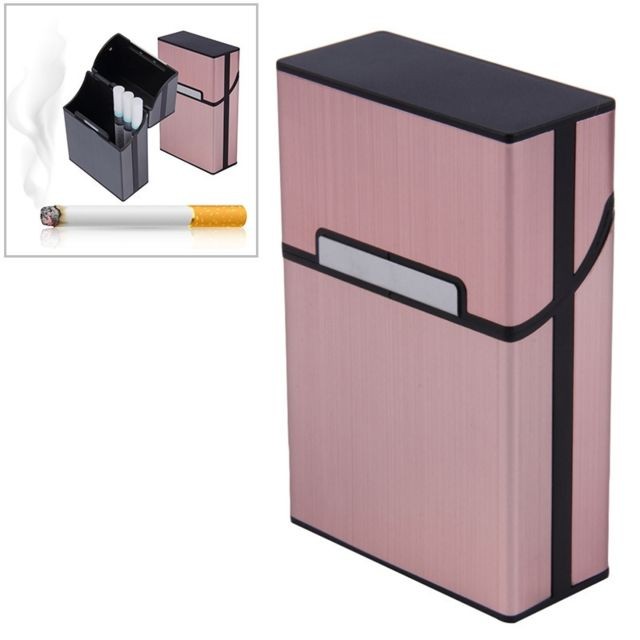 Wewoo - Cigarette en aluminium étui à cigarettes porte-tabac boîte de poche conteneur de stockage contenant de fumer ensemble rose Wewoo  - Cendriers Rose