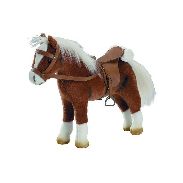 Gotz - Accessoires de poupées : Götz Boutique : Peluche Cheval articulé avec sel et harnais : Marron Gotz  - Peluche cheval