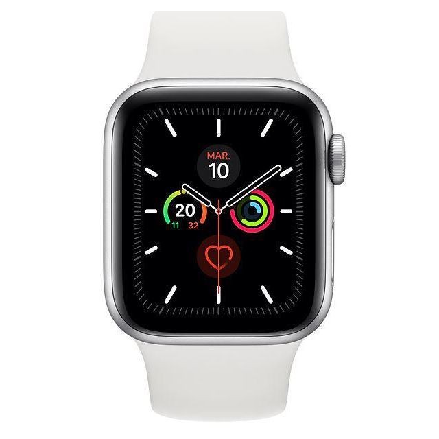 Apple - Watch Series 5 - 44mm - GPS - Alu Argent / Bracelet Sport Blanc - Apple Watch Series 5 Apple Watch