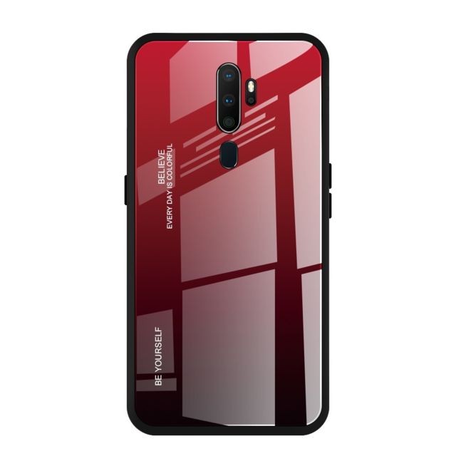 Wewoo - Coque Pour OPPO A9 2020 Boîtier en verre de couleur dégradée rouge Wewoo - Bonnes affaires Accessoire Smartphone