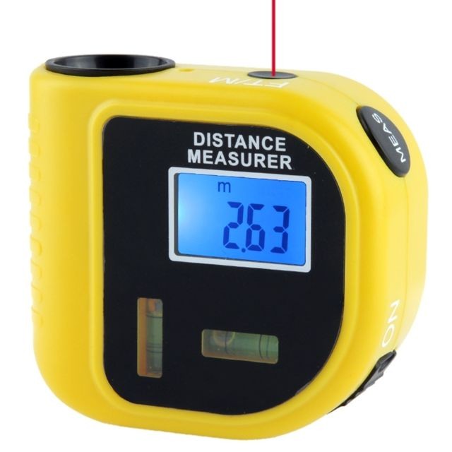 Wewoo - Luxmètre jaune Mesureur ultrasonique de mesure de distance avec le pointeur laser, gamme: 0.5-18m CP-3010 - Bonnes affaires Appareils de mesure