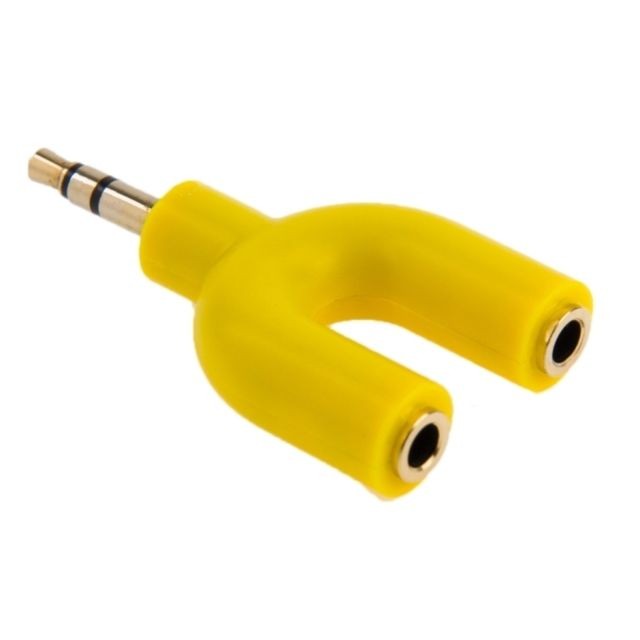 Wewoo - Dédoubleur Adaptateur Jack jaune 3.5mm Stéréo Mâle à Double 3.5mm Femelle Splitter - Câble Jack