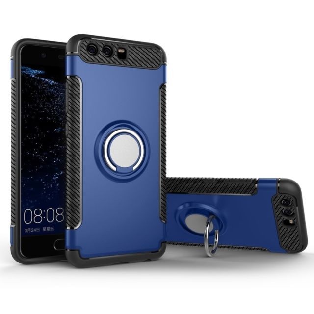 Wewoo - Coque renforcée bleu pour Huawei P10 Plus Magnétique 360 Degrés Rotation Anneau Armure Housse de Protection Wewoo  - Coque, étui smartphone