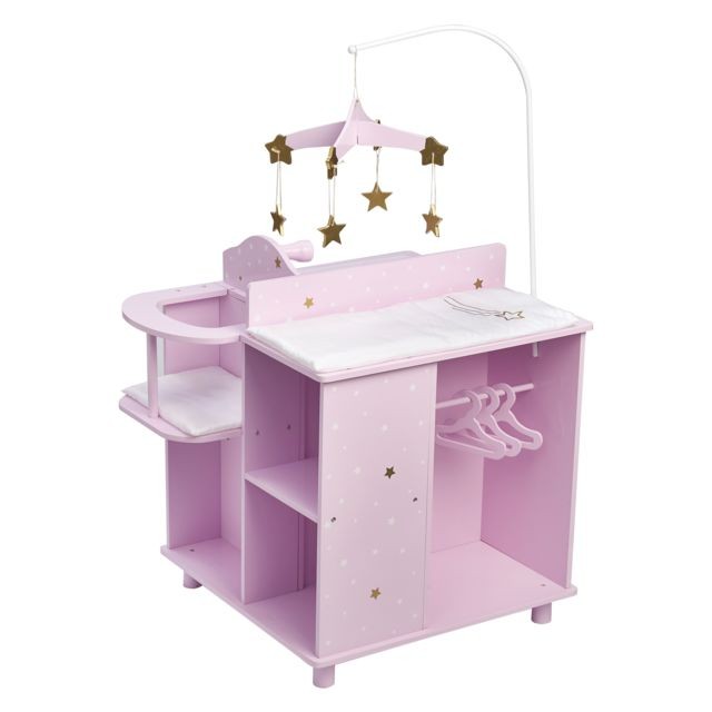 Maisons de poupées Table à langer poupon poupée Twinkle Stars Princess rangement bois jeu TD-0203AP